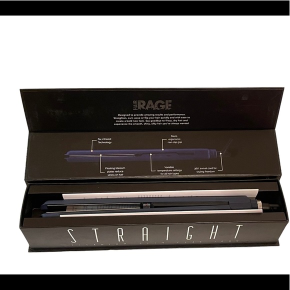 NEW Straight Titanium Slim Flat Iron - Navy Blue - Picture 2 of 4